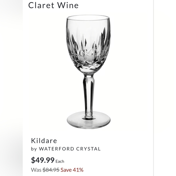 Waterford Other - Waterford Crystal Claret Glass